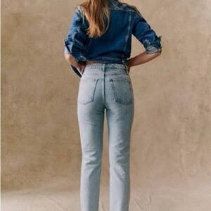 Sezane Light Blue Brit Sexy Straight Leg Jeans